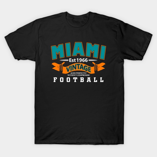 Vintage Miami Football - Classic Fan T-Shirt by FFFM